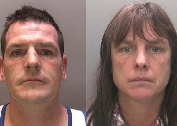 Anita Gray, 48, and Gary Holmes, 42, who were found guilty of burgling the home of Donald Hudson and sentenced to three and a half years in jail.