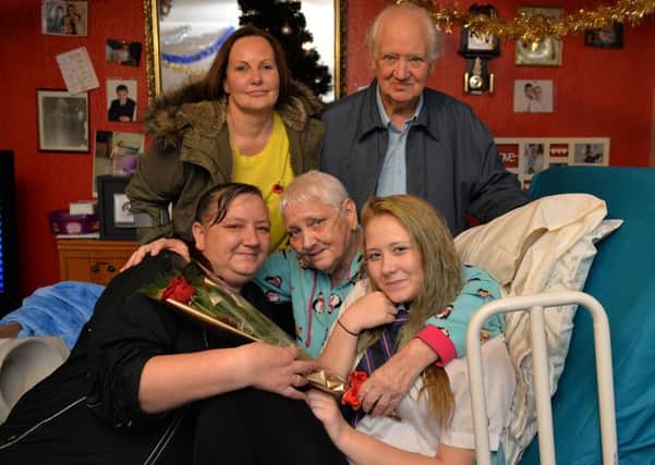 Guardian Rose presentation to Julie Cruickshank nominated by Linda Vance and Albert Potts, Julie is pictured recieving her rose from Linda Vance with daughter Millie, Albert Potts and family friend Nicola Grayson