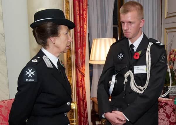 Micheal Pullin, 17, pictured with Princess Anne