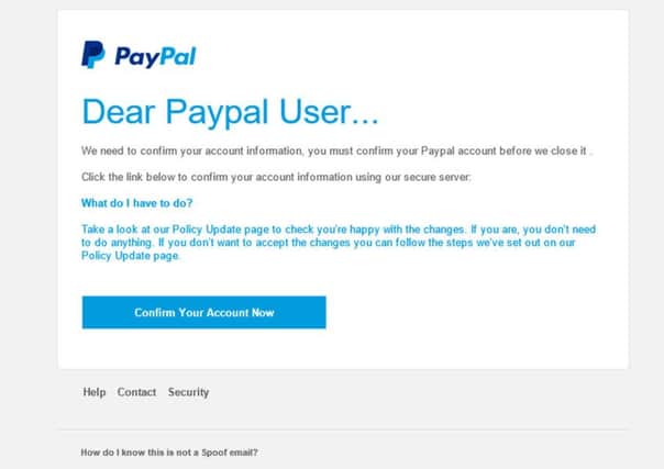 Pay pal scam image