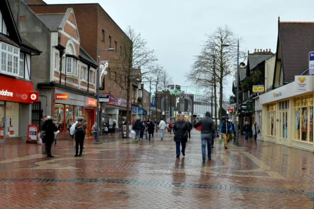 Christmas shoppers in Worksop town centre