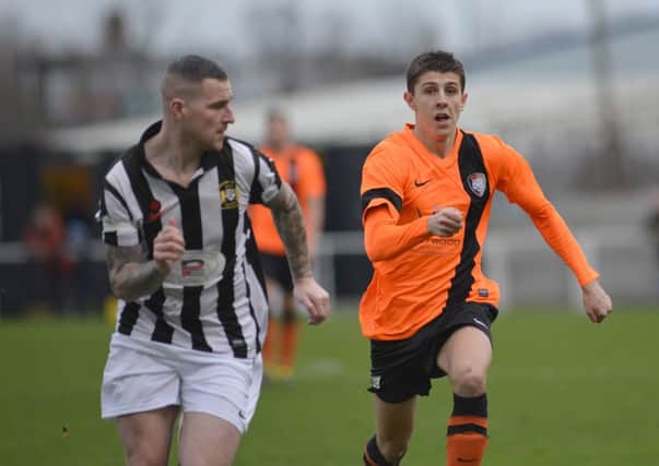 Worksop Town FC v Athersley Recreation FC, pictured is Tom Elliott