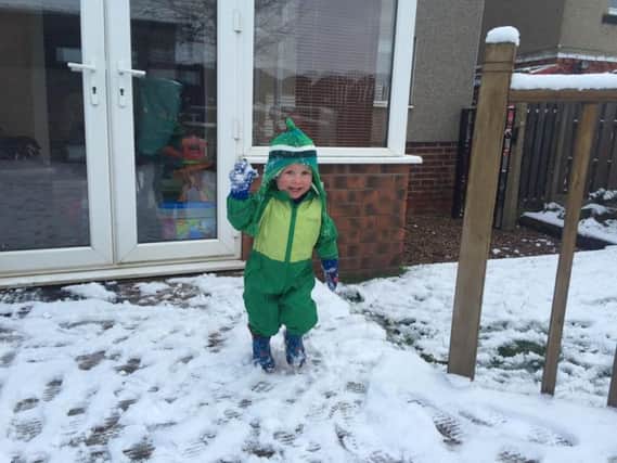 Jake in Creswell, Worksop, enjoying the snow. Picture sent in by mum Louise Piercy