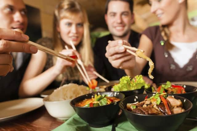 People eating in restaurant