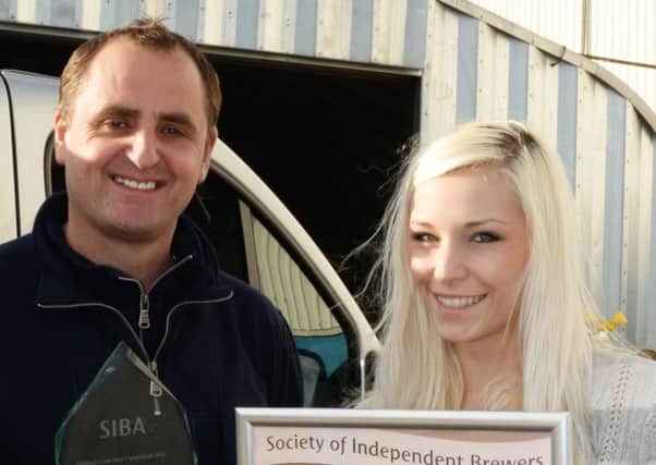 Phil Owen and Danielle Longley, of Dukeries Brewery, which has won an award for its Farmers Branch Ale. Picture: Marie Caley.