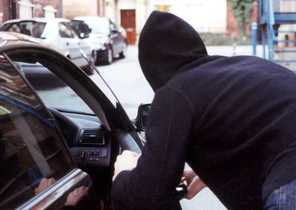 Protect against car theft / car thief / stealing a car / breaking into a car / stolen car