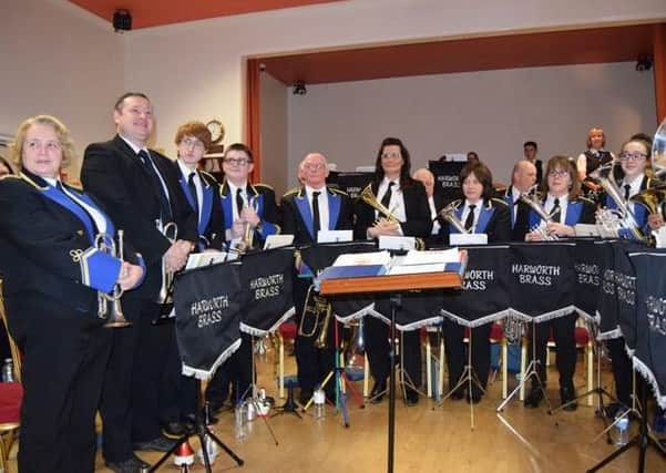 Harworth brass band after the performance
