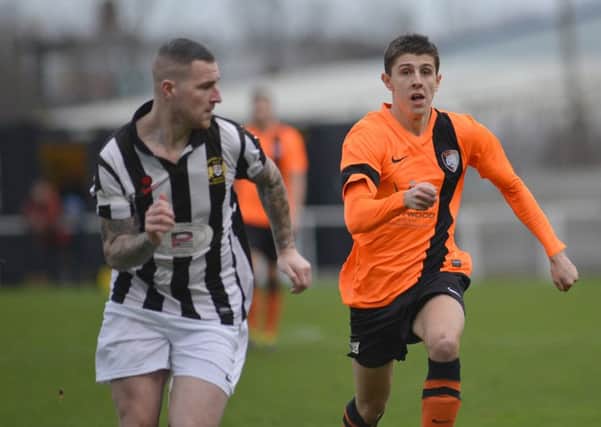 Worksop Town FC v Athersley Recreation FC, pictured is Tom Elliott