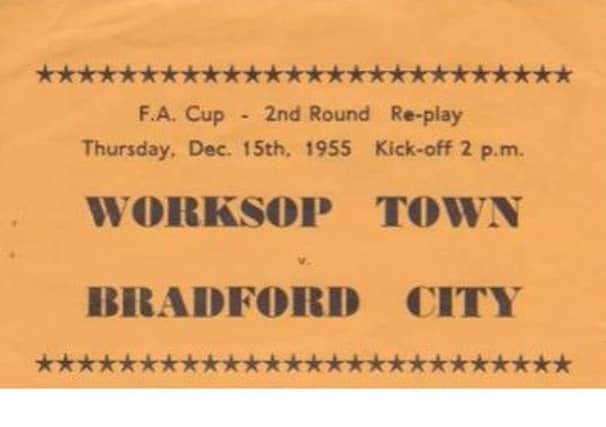 Worksop Town v Bradford City in the FA Cup in 1955