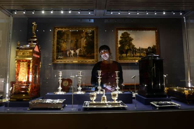 3 March 2016....The Harley Gallery Unveils The Portland Collection.
Masterpieces of The Portland Collection, assembled over 400 years by the Dukes of Portland, are unveiled at the new Harley Gallery at Welbeck on the South Yorks/ N. Notts border.The gallery's Natalie Patel with some of the exhibits. Picture Scott Merrylees
*** Embargoed to 3pm Friday 4th March****