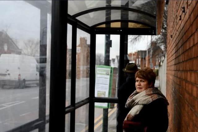 Notts County Council confirm the bus stop has now been corrected, giving a metre's space from the wall.