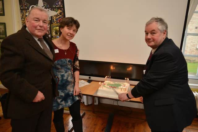 Launch of the 20th West Lindsey Churches Festival, pictured are from left Mike Gough former chairman, Linda Patrick, vice chair and chairman Paul Howitt