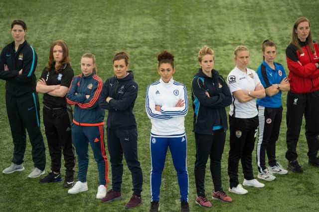 Stars from The FA Womens Super League (FA WSL) clubs gathered at St. Georges Park to celebrate the launch of its sixth season. Players and coaches from the 19 FA WSL clubs came to Staffordshire to celebrate the start of the new season, which begins next week.Both divisions first fixtures take place on Wednesday 23 March with FA WSL 2 title winners Reading travelling to two-time champions Arsenal for their curtain-raiser.Last seasons runners-up Manchester City will host Notts County, while Liverpool will face Birmingham City.FA WSL 1 players from left to right;Manchester City Women  Marie HourihanBirmingham City Ladies  Aoife Mannion Sunderland AFC Ladies  Beth MeadArsenal Ladies FC - Jemma RoseChelsea Ladies FC  Jade Bailey Doncaster Rover Belles Natasha Dowie Notts County Ladies FC  Carly TelfordReading FC Women  Amber Keegan-Stobbs Liverpool Ladies FC  Siobhan Chamberlain