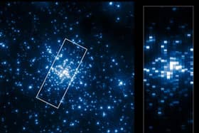 Using the NASA/ESA Hubble Space Telescope astronomers were able to study the central and most dense region of this cluster in detail. Here they found nine stars with more than 100 solar masses. Credit: NASA, ESA, P Crowther (University of Sheffield)