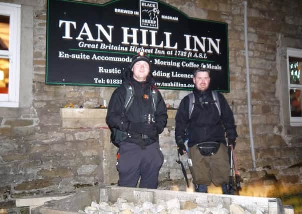 Shaun Chadwick (right) and friend Glenn Cutts at the highest inn in the UK