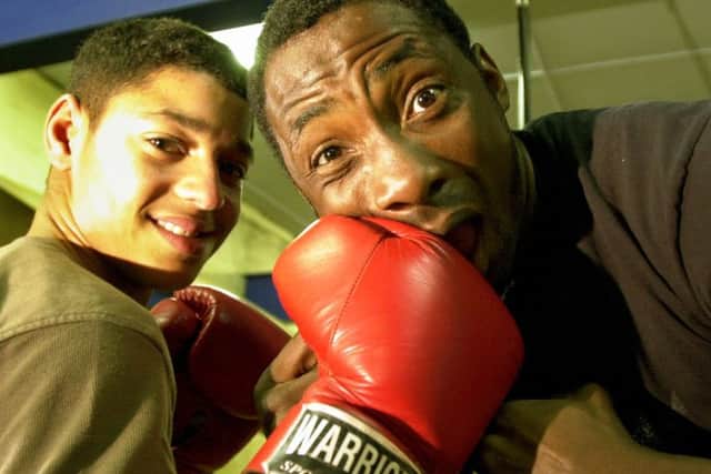 Ouch! Johnny Nelson gets a whack from a 14 year old Kell Brook