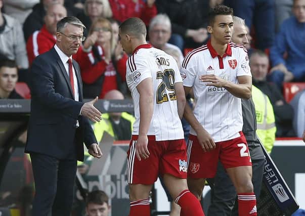 Nigel Adkins (left) believes Dominic Calvert-Lewin (right) has a bright future in the game 
Â©2016 Sport Image all rights reserved