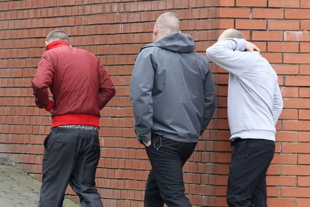 Kyle and Danny Green and Martin Skinner at Chesterfield magistrates' court before they were jailed for injuring a badger and for two counts of causing a dog to suffer.