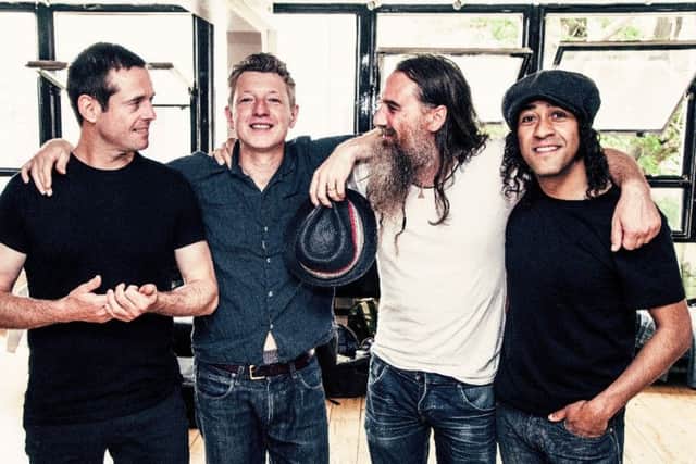 Cast are, from left, Keith O'Neill, John Power, Skin and Jay Lewis.