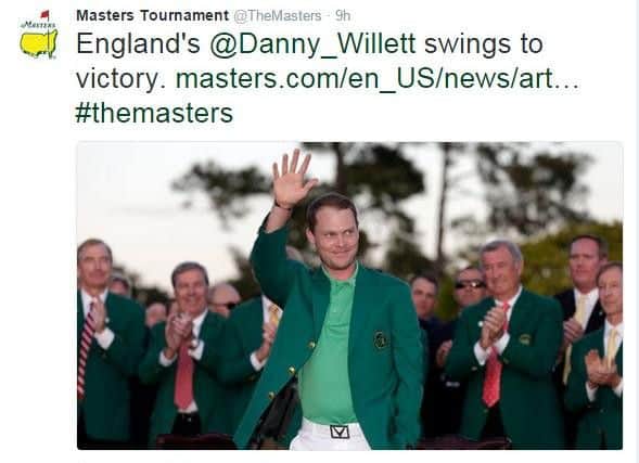 Masters champion Danny Willett was trending on Twitter following his win