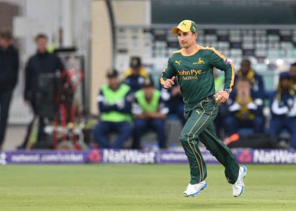 James Taylor in the field during the NatWest T20 Blast match between the Outlaws and the Bears at Trent Bridge, Nottingham on 15 May 2015.  Photo: Simon Trafford
