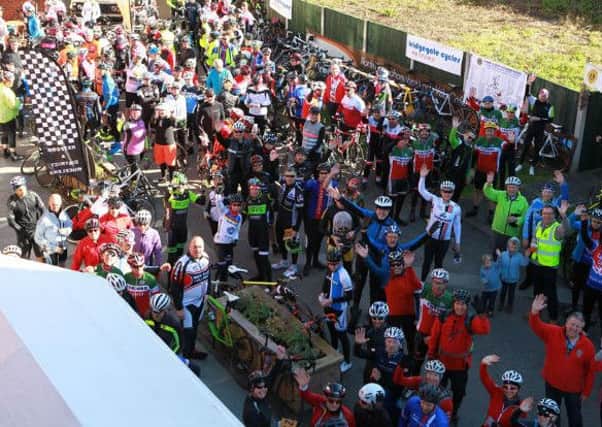 Cyclists prepare to set off on the Tour de Retford event