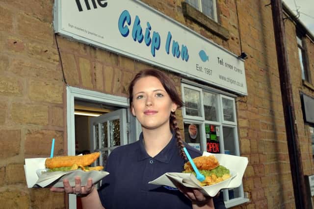 Guardian freebie offer, buy one get one free at the Chip Inn, Whitwell, pictured is Jess Boyle