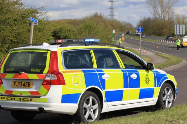 Police at the scene of an incident on the A631 at Beckingham. Photo: Chris Etchells