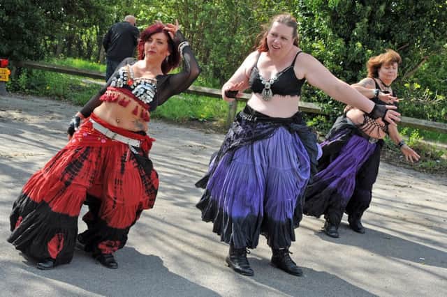 Gothic Bikers meeting.
Belly dancers entertain the bikers at the Gothic Bikers meeting on Saturday.
