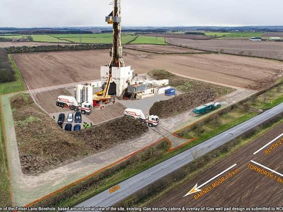 An artist impression of the Tinker Lane site in operation, by Bassetlaw against Fracking