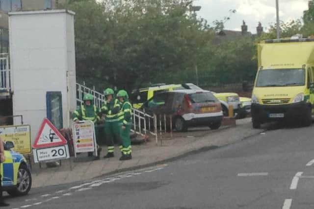 Emergency services at the scene which has now been made safe.