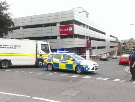 Bomb Disposal experts were called in to inspect the 'unidentified package'