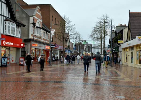 Christmas shoppers in Worksop town centre