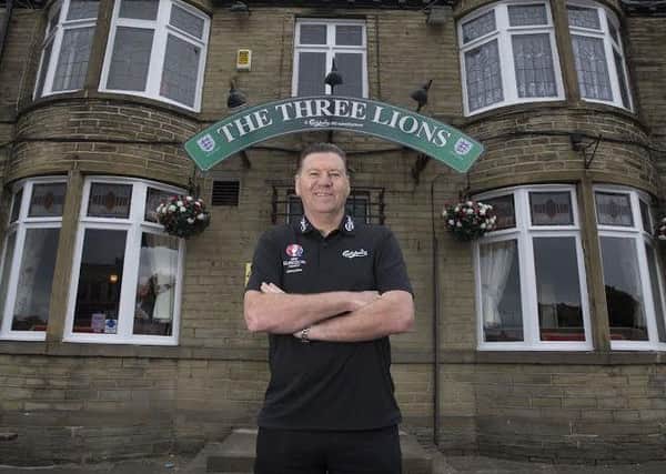 Chris Waddle promotes Carlsberg UEFA Euro 2016 Pubstitutions at the Red Lion Hotel,Manchester Road in Bradford.Photographer:Paul Currie/REX/Shutterstock