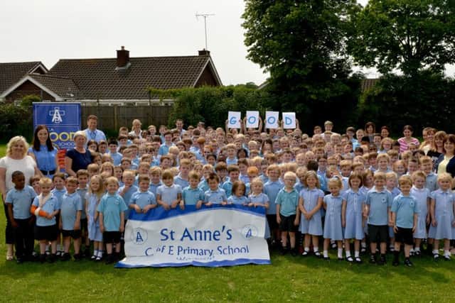 Children and staff at St AnneÃ¢Â¬"s Primary School celebrated their Good Ofsted report