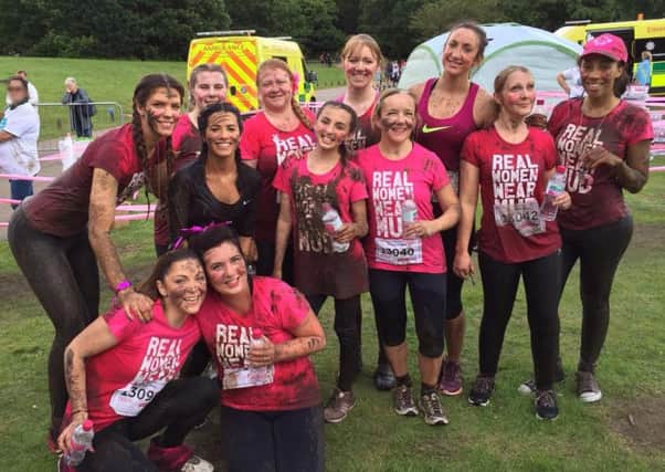 Friends Amy, Carly, Hayley, Rachael, Jade,  Stacey, Anna, Andrea, Emily, Kyleey, Ruth and Sarah completed the Pretty Muddy event in Worksop to raise Â£2,000 for Cancer Research UK