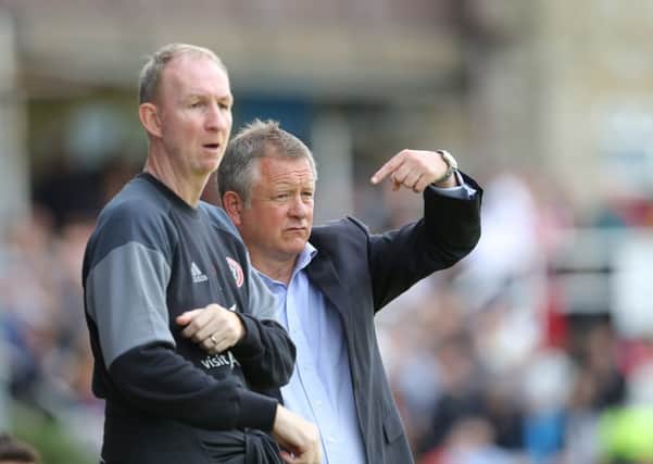 Chris Wilder (right) and his assistant Alan Knill are plotting more moves in the transfer market 
Â©2016 Sport Image all rights reserved