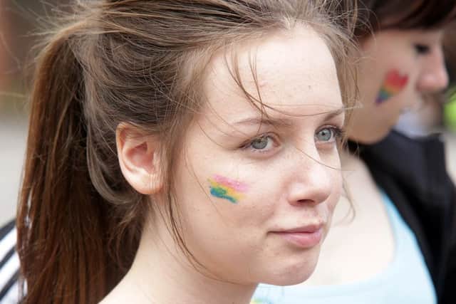 Visitors painted rainbows on their faces in solidarity.