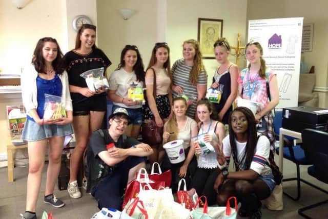 Worksop NCS students did bag packs to raise funds for HOPE