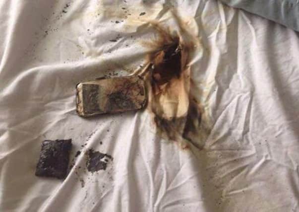 Fire caused by a phone charger