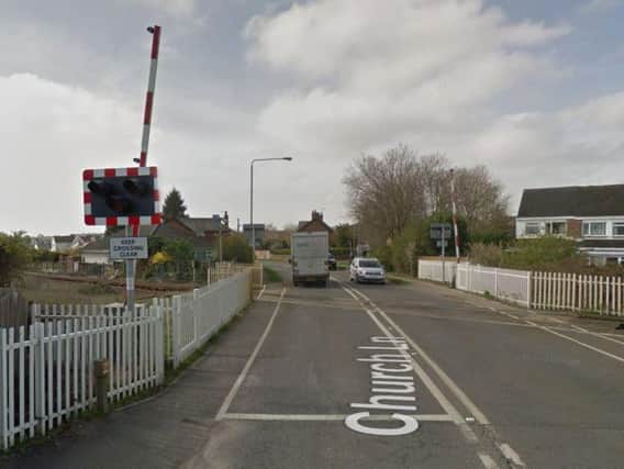 The level crossing at Linby Lane in Hucknall, where a woman was hit by a train. (Image: Google).
