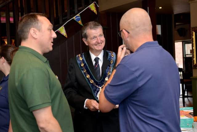 Worksop VeteranÃ¢Â¬"s Breakfast Club celebrates their 1st anniversay, Coun Jim Anderson chats to veterans at the club
