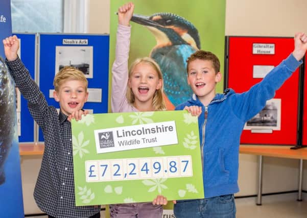 Jack Eastwell age 9, Rhianna Wilson age 10 and George Wilson age 8
Community Champions Lincolnshire Wildlife Trust, Nottinghamshire Wildlife Trust and Yorkshire Wildlife Trust with a cheque for Â£72,249.87 
Gibraltar Point National Nature Reserve