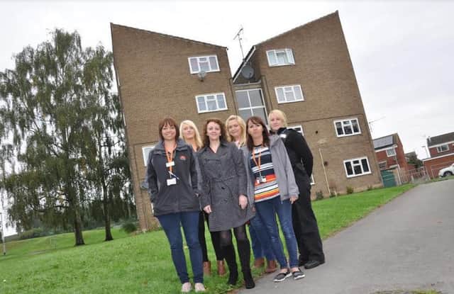 A1 Housing and Bassetlaw Council staff outside the Northumbria Close property.