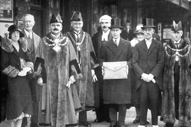 Malcolm Macdonald, Worksop MP in 1931, brings the Charter to Worksop from London.