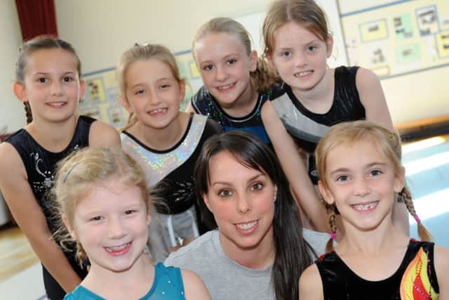 Beth Tweddle at Ingham Primary School.
Beth Tweddle with her group of gymnasts from Ingham Primary School who organised a display for parents.