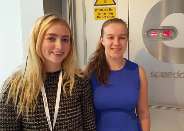 Bassetlaw students Dulcie Hall and Jess Smith worked at Speedo in Nottingham during the Bassetlaw summer school