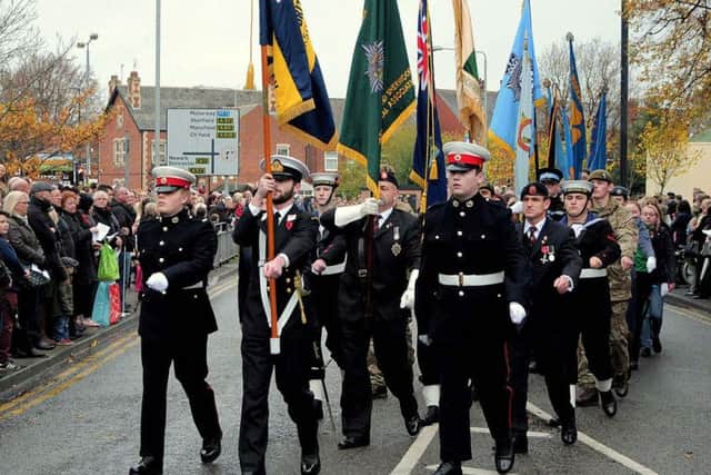 Last years' remembrance day parade in Worksop.