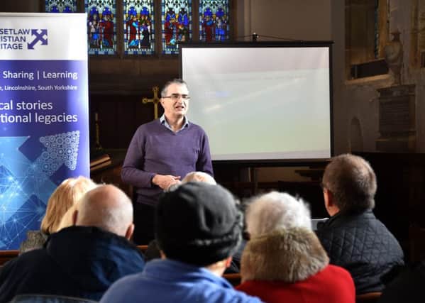 Adrian Gray presenting his talk How Nottinghamshire Changed The World. Picture: Di Fisher