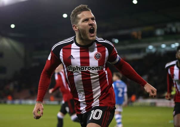 Billy Sharp celebrates before learning his 'goal' against Walsall had been disallowed. Pic Simon Bellis/Sportimage
